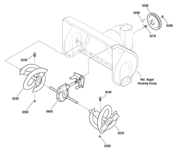 Auger Drive Group Diagram and Parts List for 1695752-18-2847-30 2009 Briggs and Stratton Snow Blower